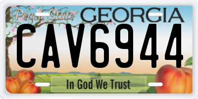 GA license plate CAV6944