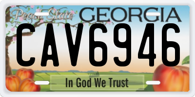 GA license plate CAV6946