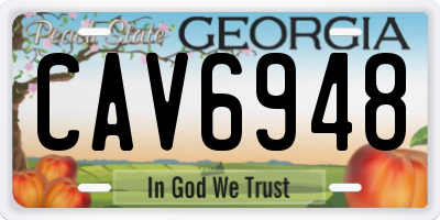 GA license plate CAV6948