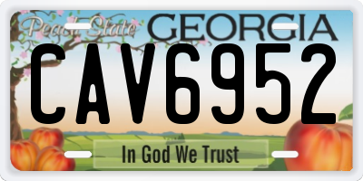 GA license plate CAV6952