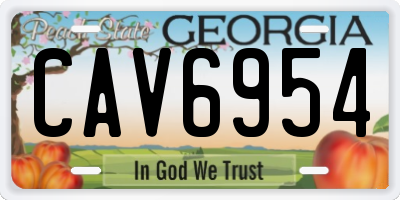 GA license plate CAV6954