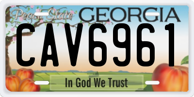GA license plate CAV6961