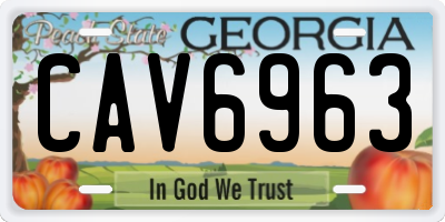 GA license plate CAV6963