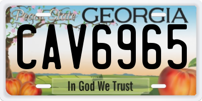 GA license plate CAV6965