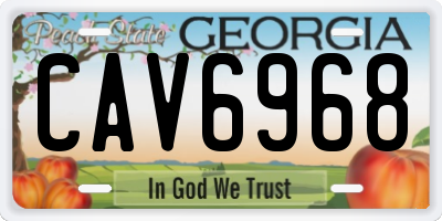 GA license plate CAV6968