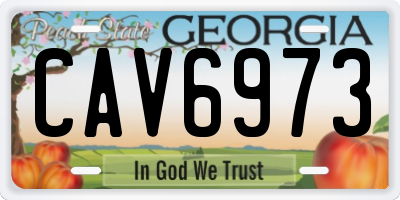 GA license plate CAV6973