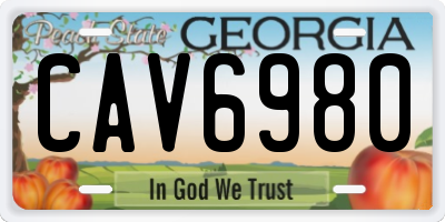 GA license plate CAV6980
