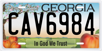 GA license plate CAV6984