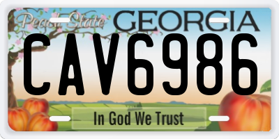 GA license plate CAV6986