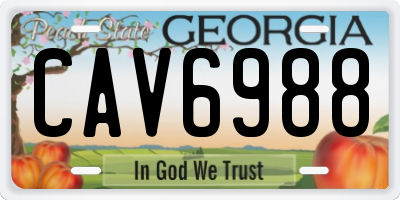 GA license plate CAV6988