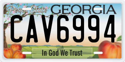 GA license plate CAV6994
