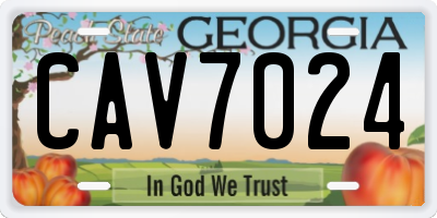 GA license plate CAV7024