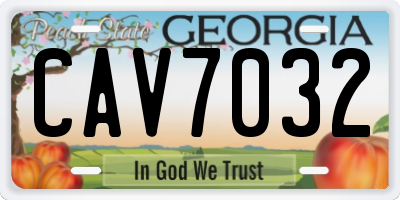 GA license plate CAV7032