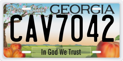 GA license plate CAV7042