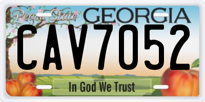 GA license plate CAV7052
