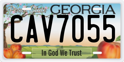 GA license plate CAV7055