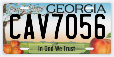 GA license plate CAV7056