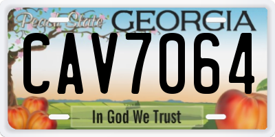 GA license plate CAV7064