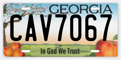 GA license plate CAV7067
