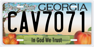 GA license plate CAV7071