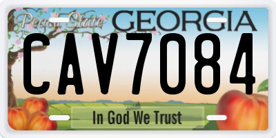 GA license plate CAV7084