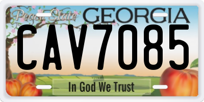 GA license plate CAV7085