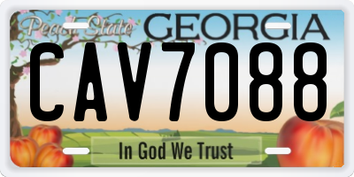 GA license plate CAV7088