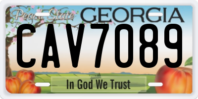 GA license plate CAV7089