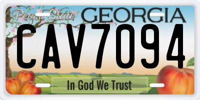 GA license plate CAV7094