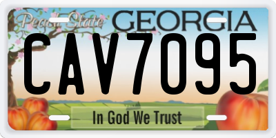 GA license plate CAV7095