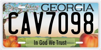 GA license plate CAV7098