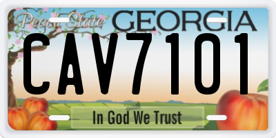 GA license plate CAV7101