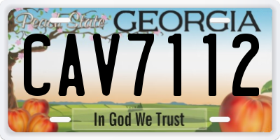 GA license plate CAV7112