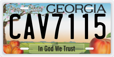 GA license plate CAV7115