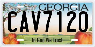 GA license plate CAV7120