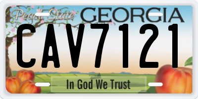 GA license plate CAV7121