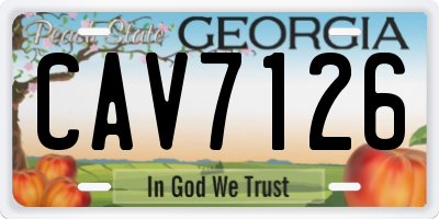 GA license plate CAV7126