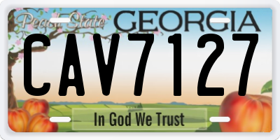 GA license plate CAV7127