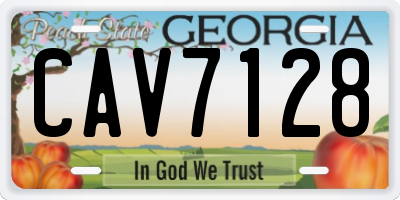 GA license plate CAV7128