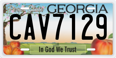 GA license plate CAV7129