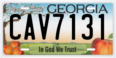 GA license plate CAV7131