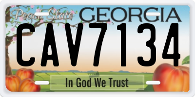 GA license plate CAV7134