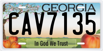 GA license plate CAV7135