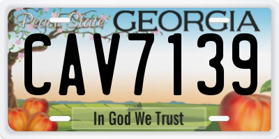 GA license plate CAV7139