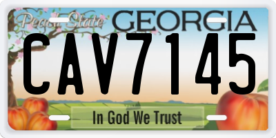 GA license plate CAV7145