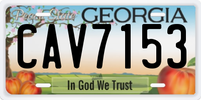 GA license plate CAV7153
