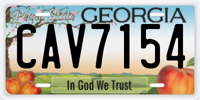 GA license plate CAV7154