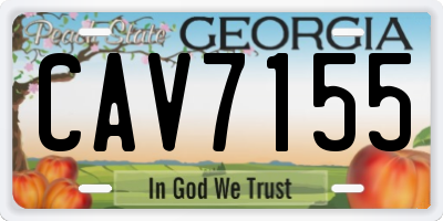 GA license plate CAV7155