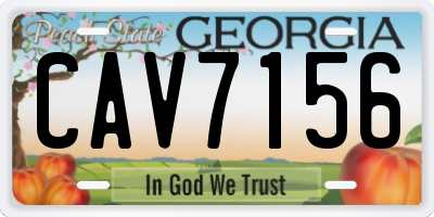 GA license plate CAV7156
