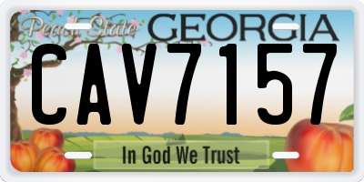 GA license plate CAV7157